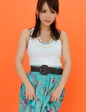 Yumi is such cute and playful honey in white top and skirt