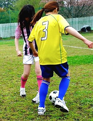 Sexy girls playing soccer naked