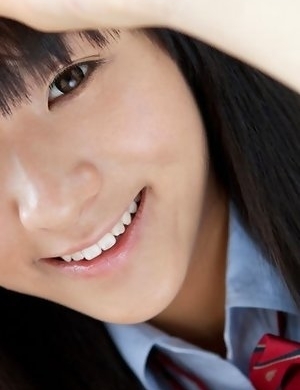 Miho Morita in school uniform loves flowers and fresh air