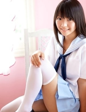 Fuuka Nishihama takes school uniform off piece by piece